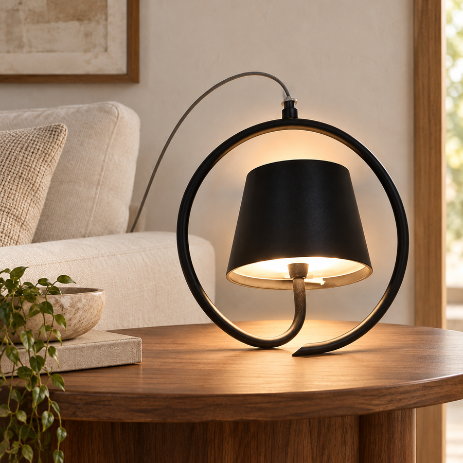 Black Rechargeable LED Pendant Lamp with Touch Control