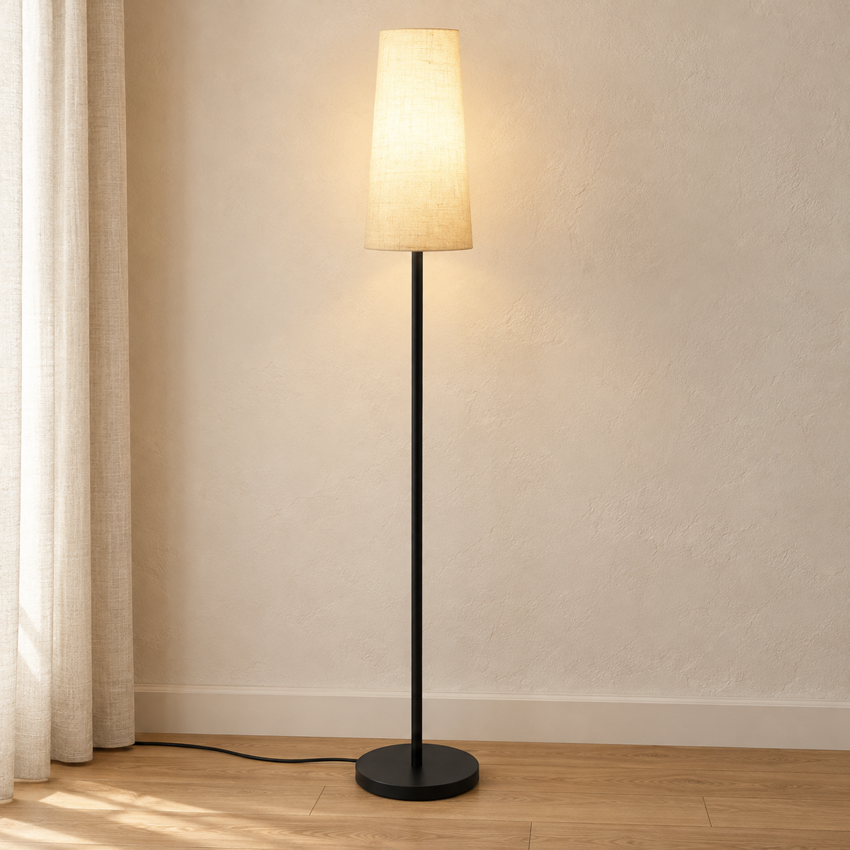 Modern Tapered Floor Lamp with Tri-Color Lighting