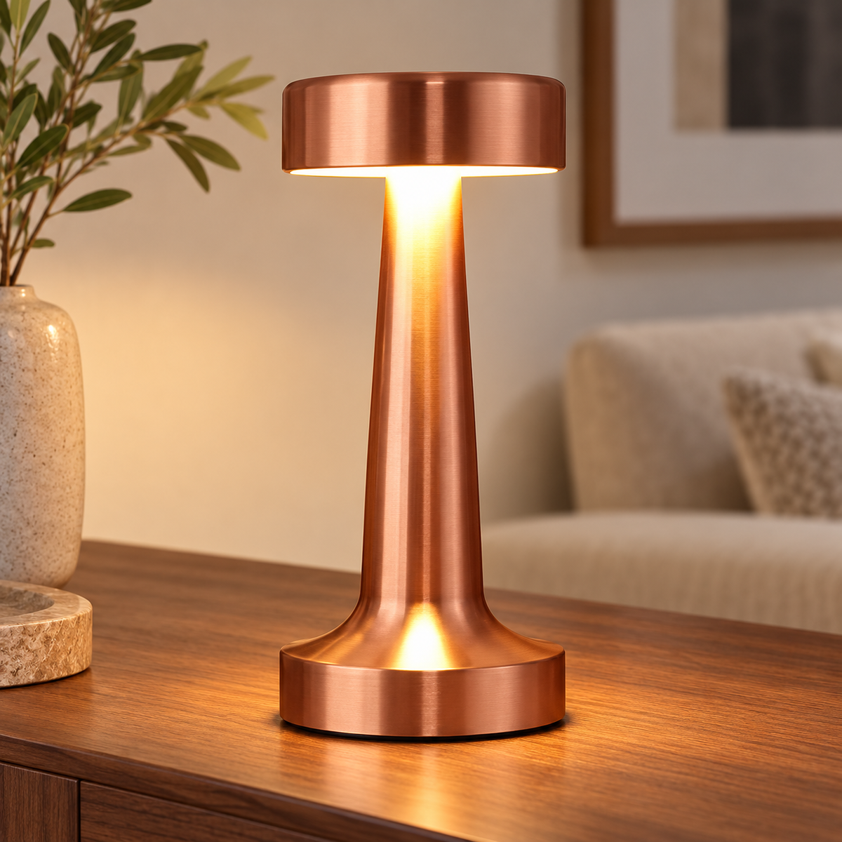 Red Bronze Rechargeable Touch Table Lamp