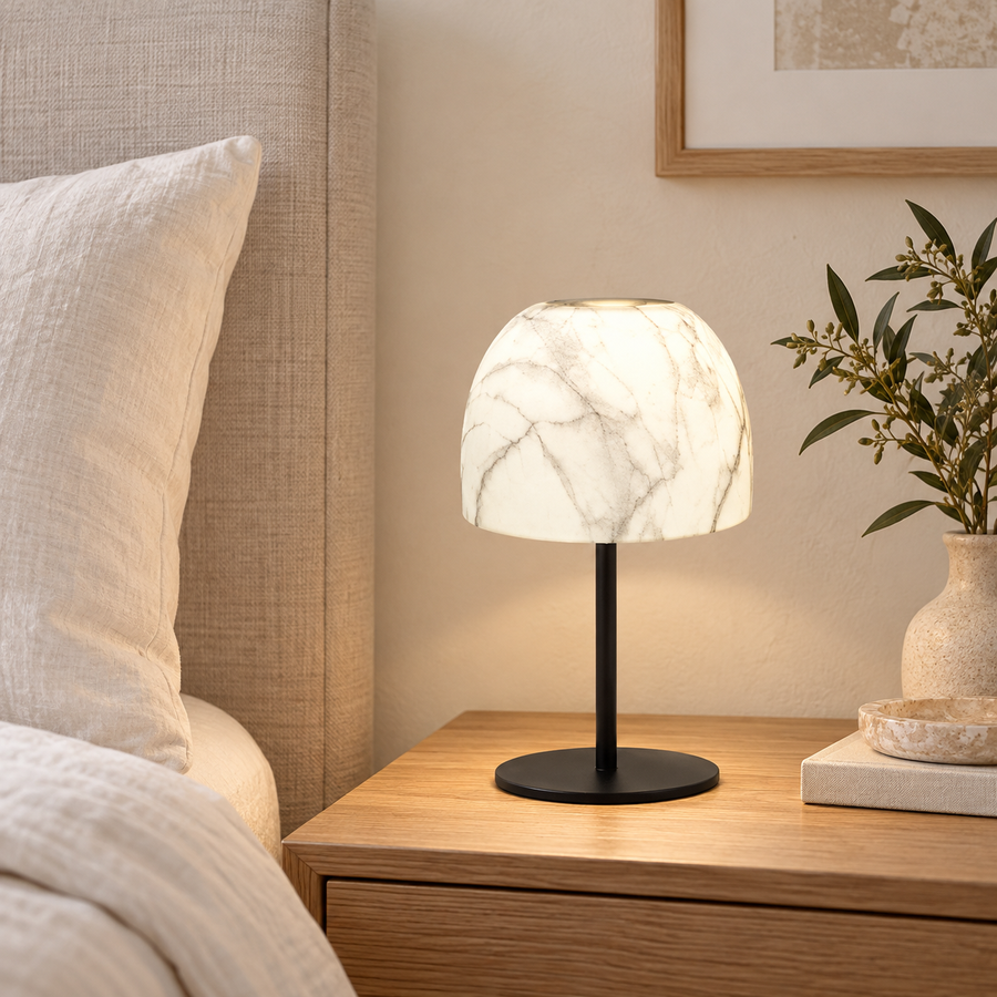 Marble Pattern Rechargeable Touch Table Lamp
