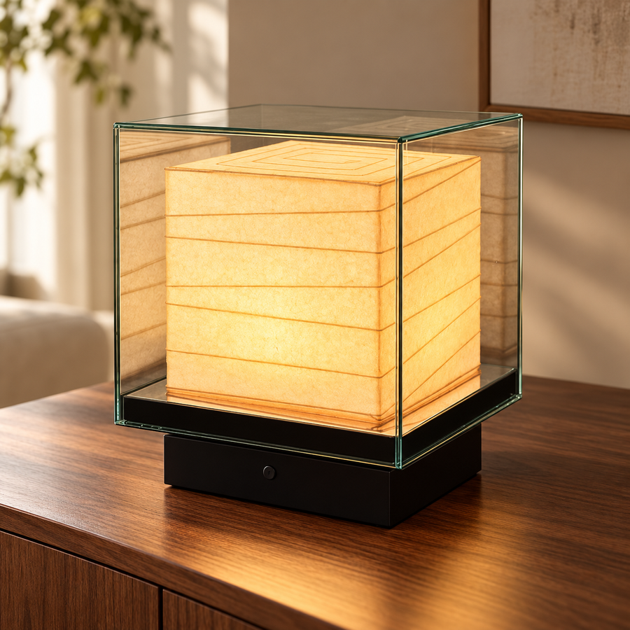 Rechargeable Paper Cube Table Lamp