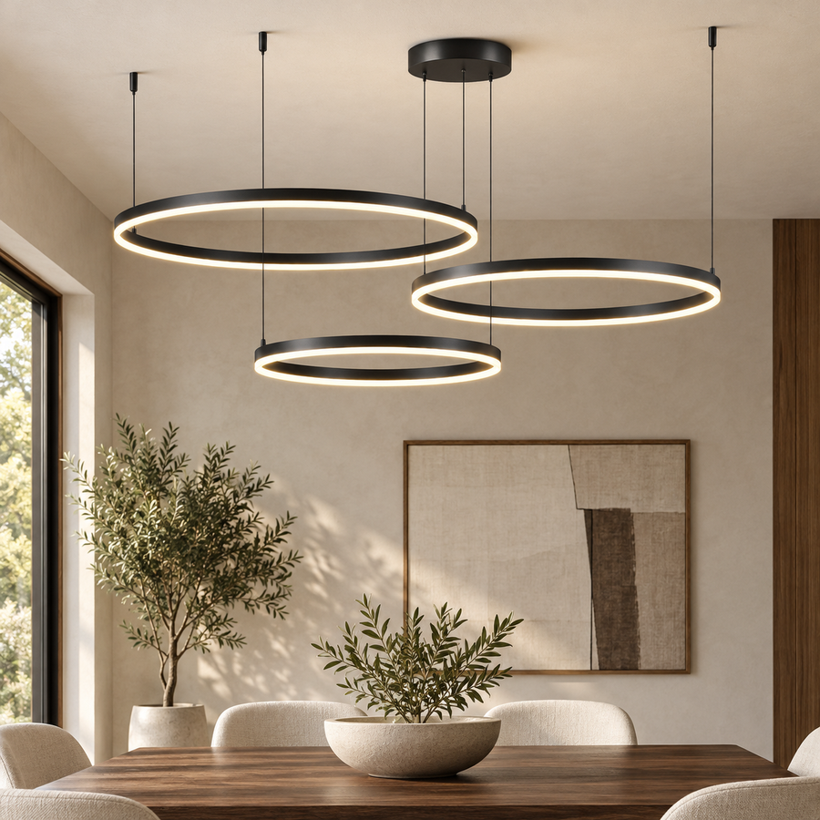 Modern Circular LED Chandelier with Smart Control