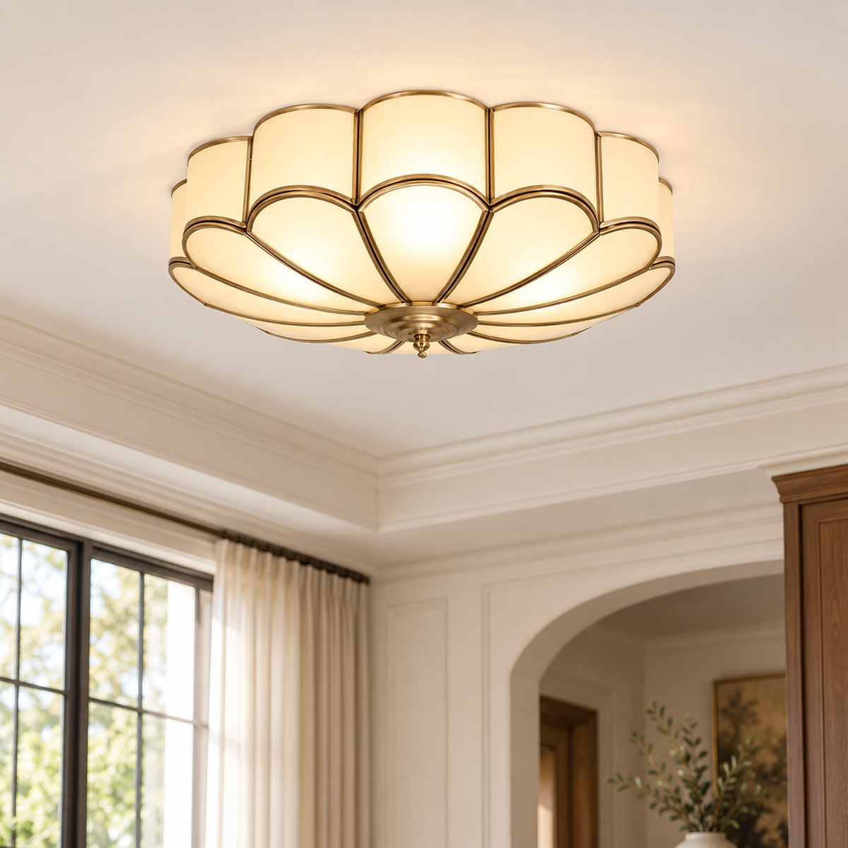 Modern Copper LED Ceiling Light for Living Room Bedroom — 220V