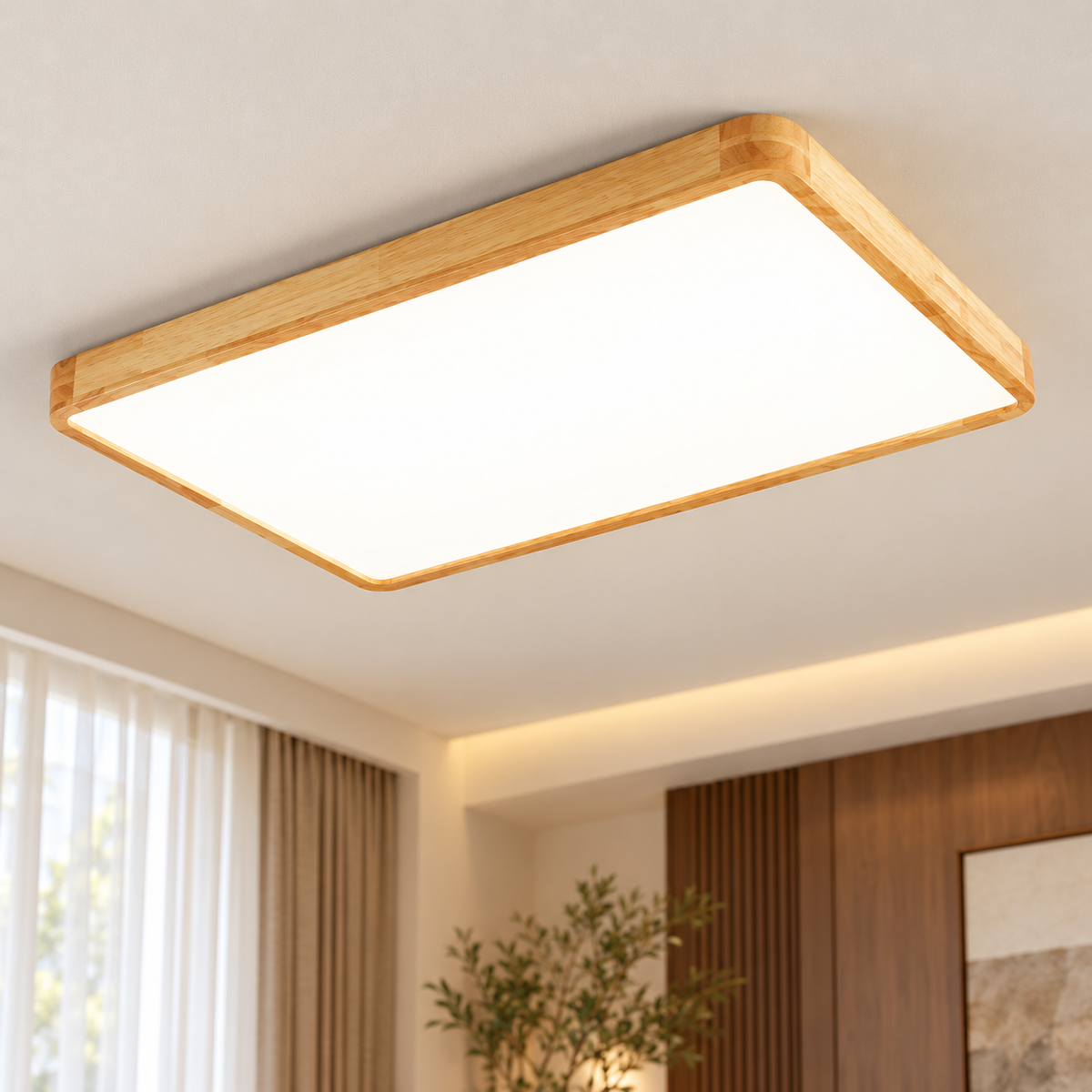 Modern Log Style LED Ceiling Lamp with Dimmable Lighting for Living Room and Bedroom — 220V